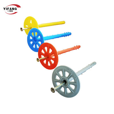 La parete d'acciaio galvanizzata tappa le ancore di plastica dell'isolamento avvita i fermi